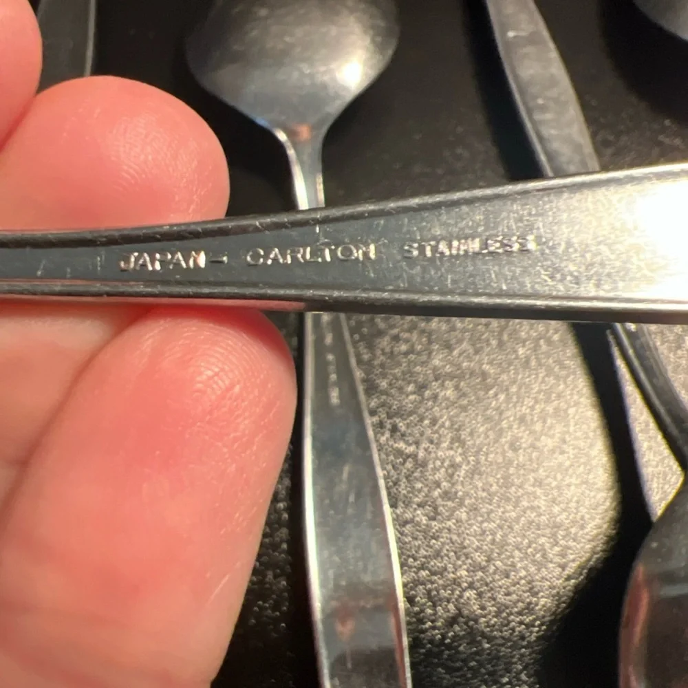 Carlton Stainless Woodcrest Flatware‎ Japan Lot Of 11 Soup Spoons